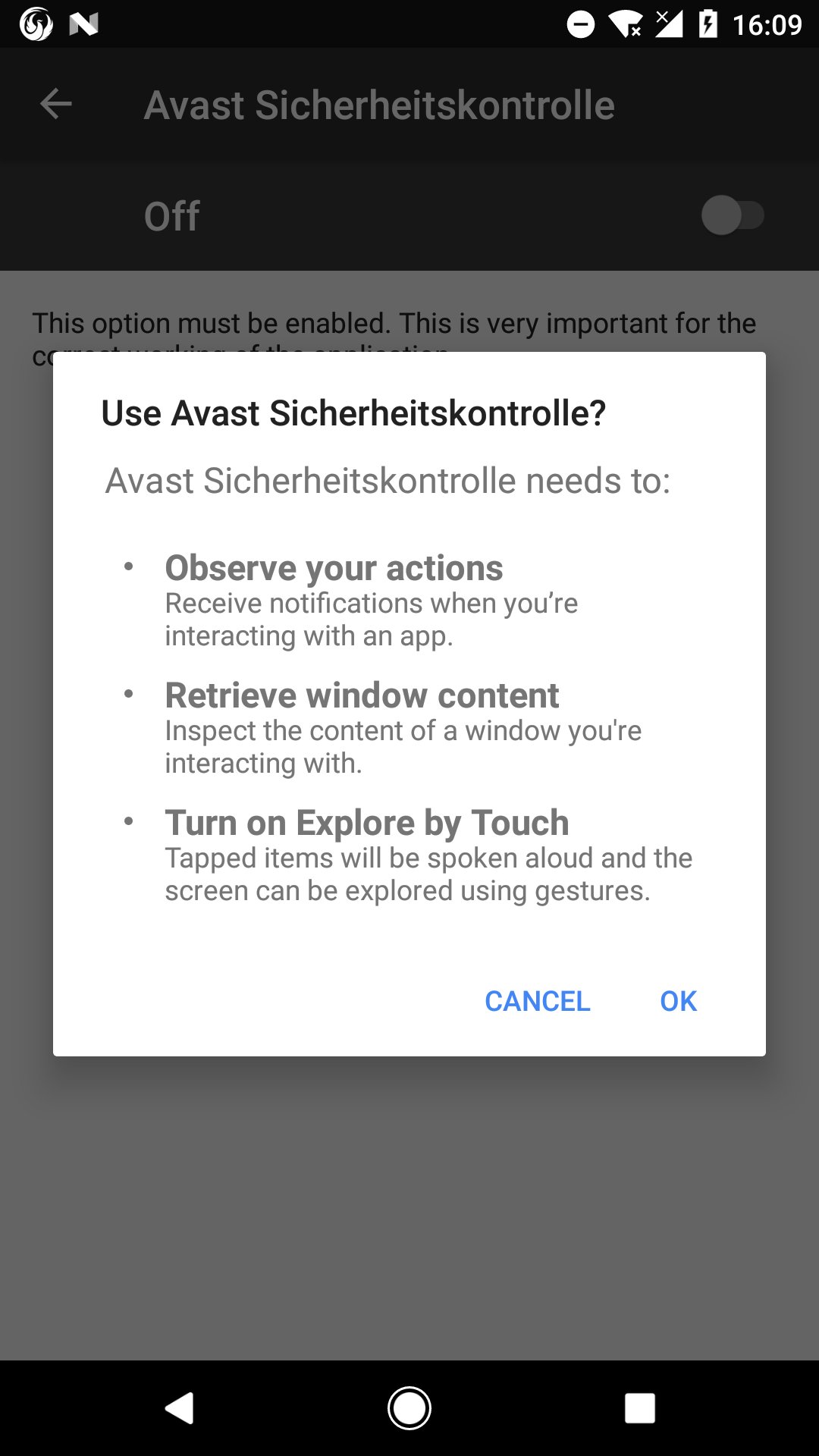 Avast Security Control installation screen