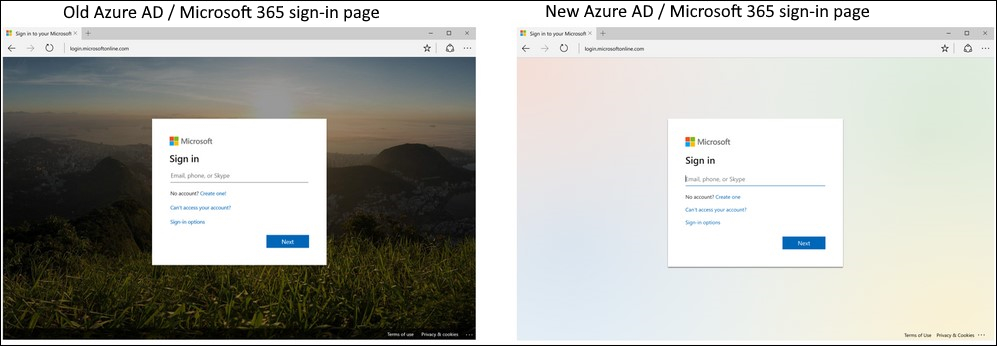 Azure AD sign-in page design update