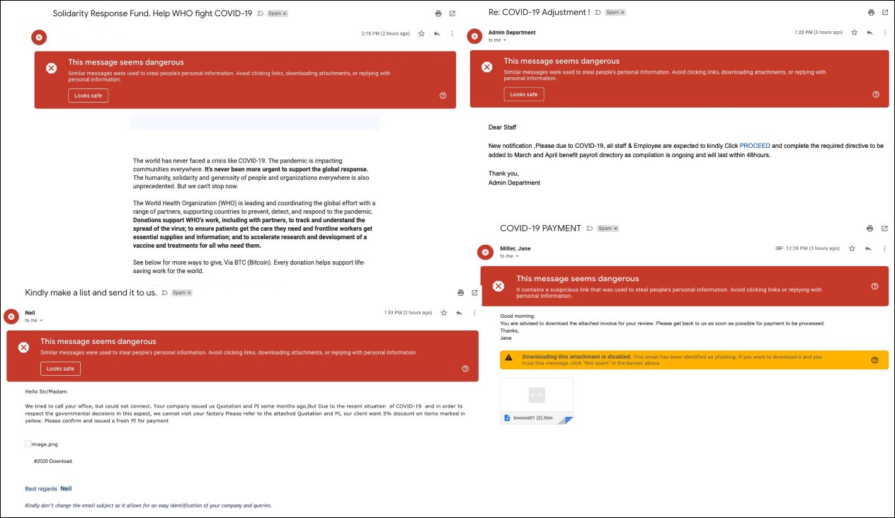 COVID-19 phishing emails