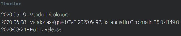 CVE-2020-6492 timeline