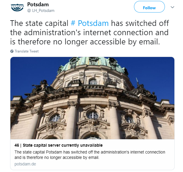 City of Potsdam cyberattack