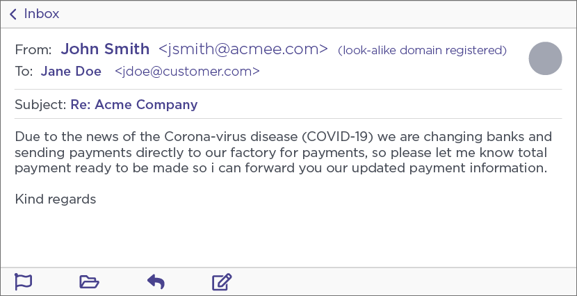 Coronavirus-themed scam email