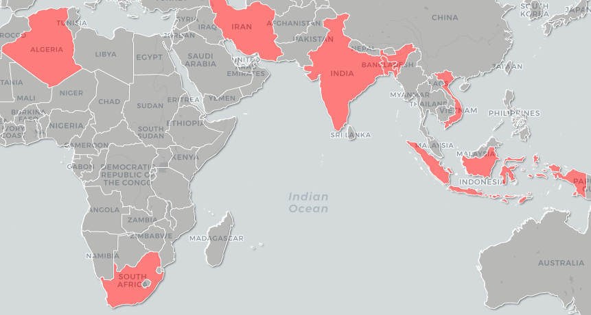 Countries targeted by PhanthomLance