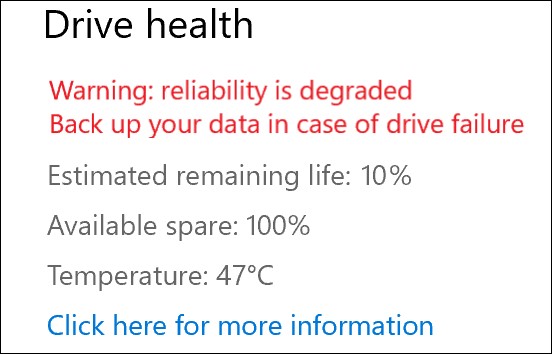 Drive health info