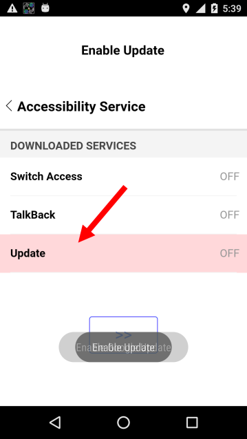 Fake Accessibility Services update