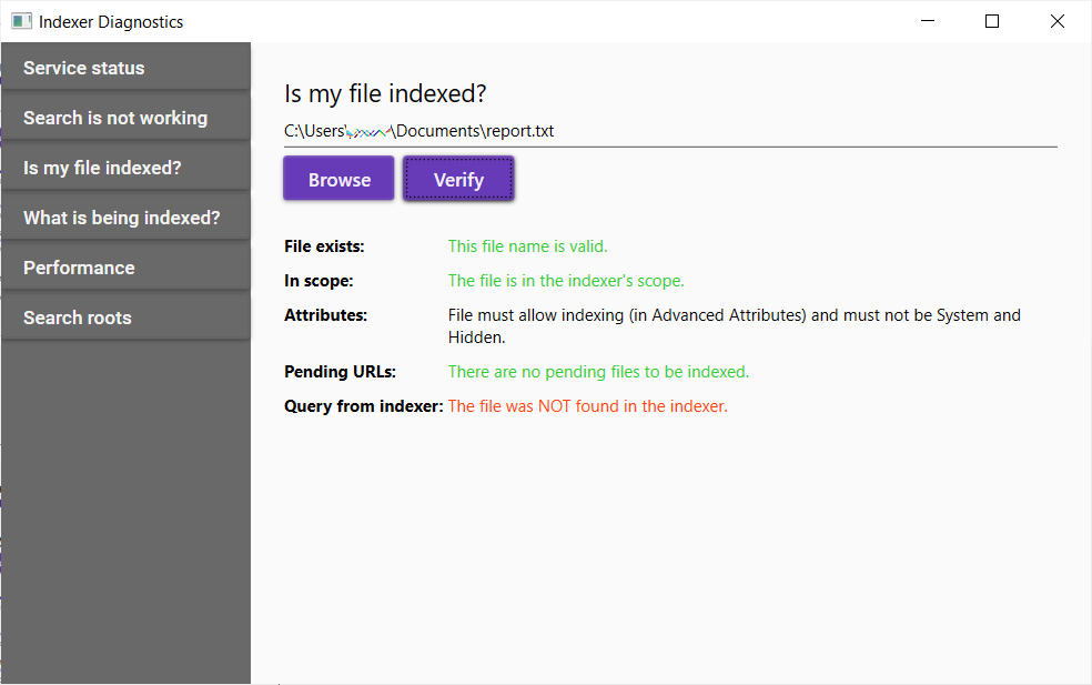 File not being indexed