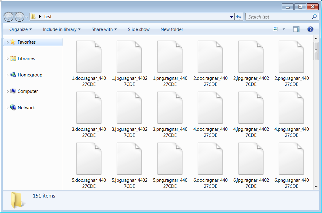 Files encrypted by RagnarLocker