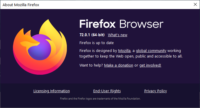 Mozilla Firefox 72.0.1