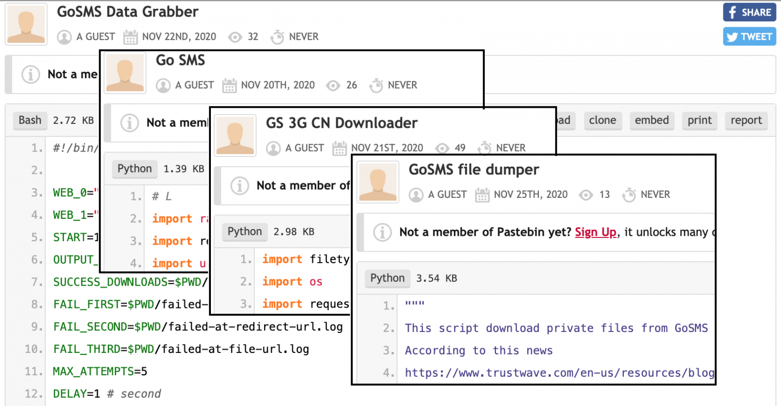 Scripts de explotación de GO SMS Pro