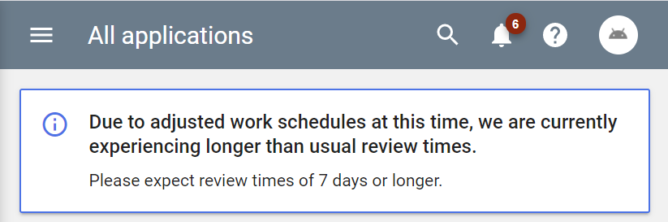Google Play Console warning