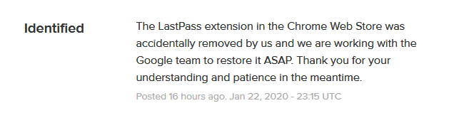 LastPass issue identified