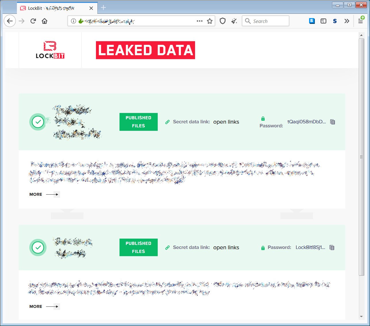 LockBit leak site