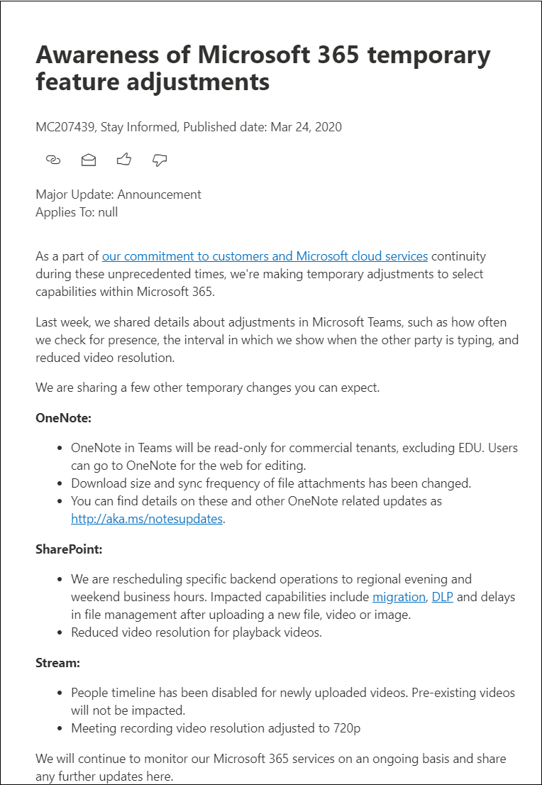 MC207439 announcement