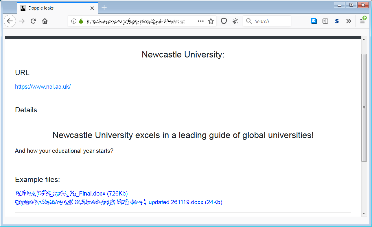 Newcastle University DoppelPaymer