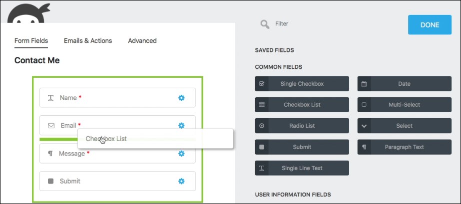 Ninja Forms plugin