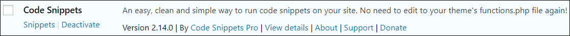 Patched Code Snippets plugin