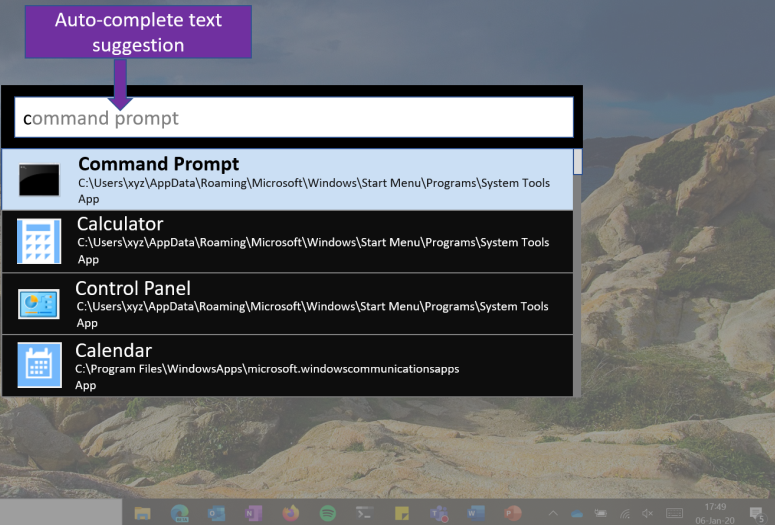 PowerLauncher auto-complete
