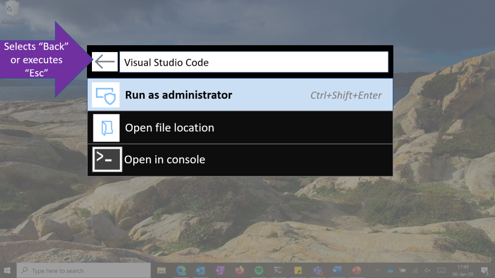 PowerLauncher context menu