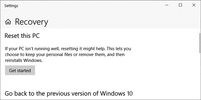 Reset this PC