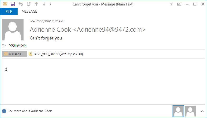 Sample spam email