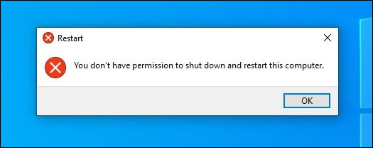 Shutdown error on Windows 10