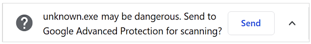 Suspicious download warning