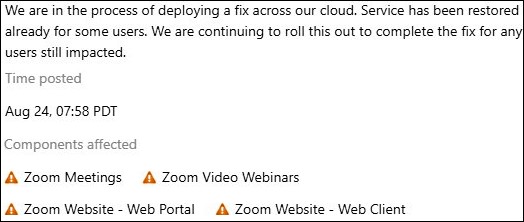 Zoom restoring service