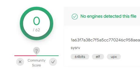 VT worm binary detection