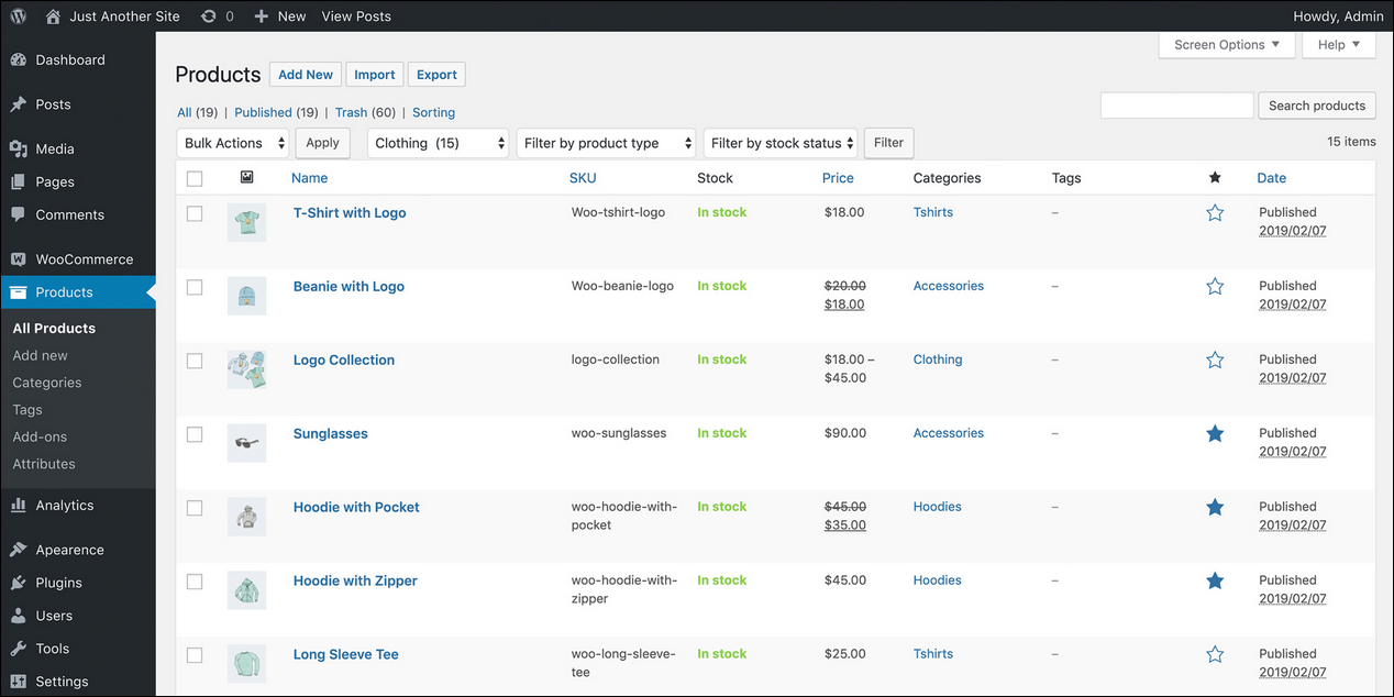 WooCommerce site backend (Automattic)