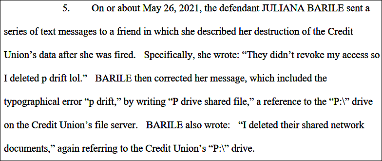 BARILE court documents