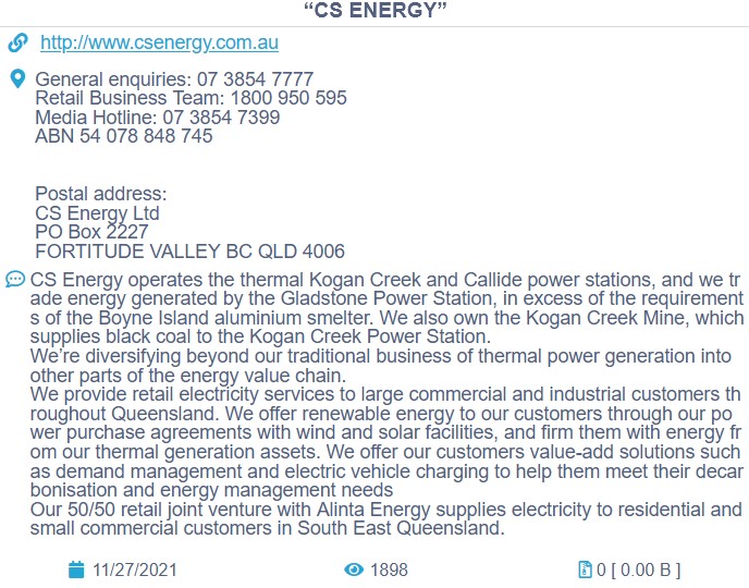 CS ENERGY Conti leak page