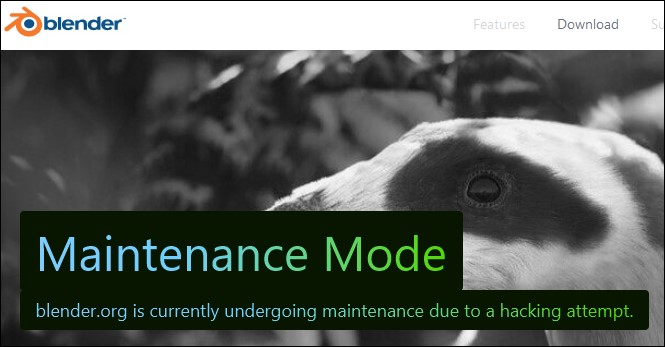 Maintenance mode message on blender.org