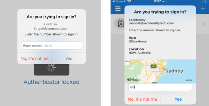 Microsoft Authenticator number matching and additional context