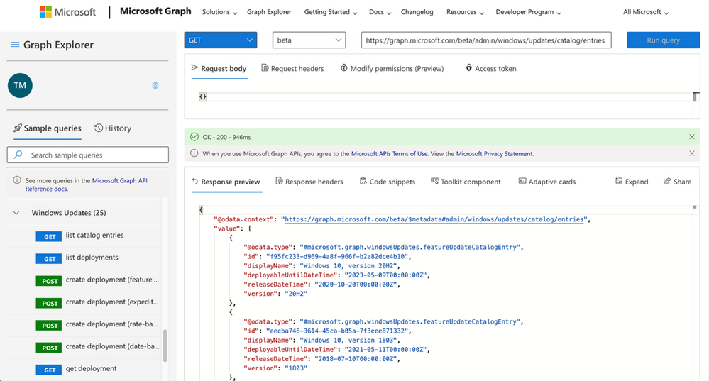 Microsoft-Graph-API-Windows-Updates