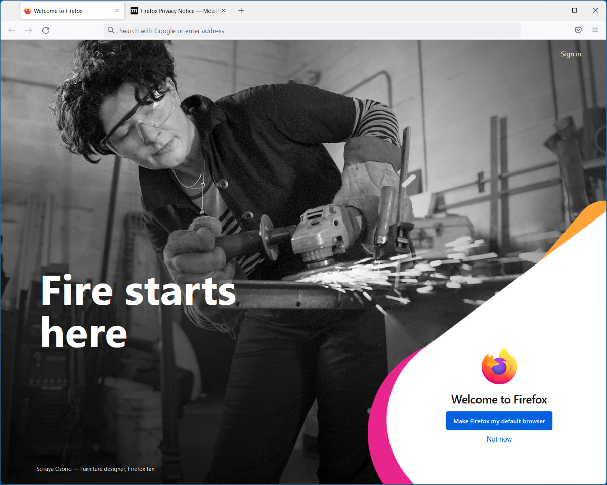 Mozilla Firefox start
