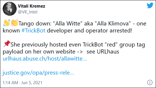 Trickbot tweet