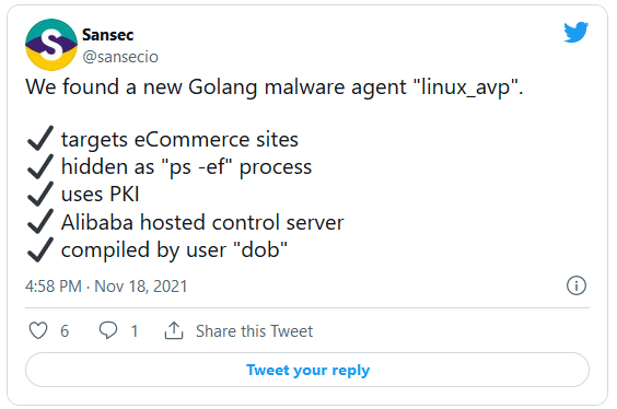 Sansec - linux_avp Malware Linux Golang
