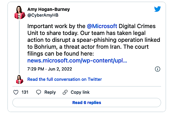 Amy Hogan-Burney Bohrium tweet