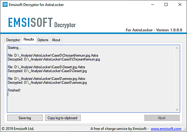 AstraLocker decryptor