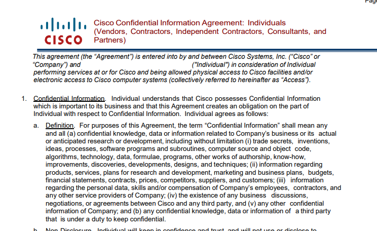 Cisco Proof of Non-Compliance Document