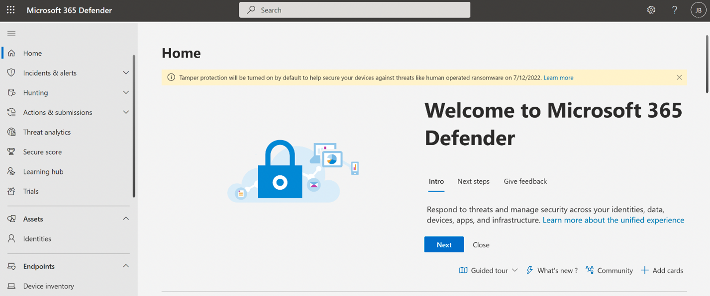 Defender for Endpoint tamper protection