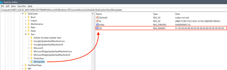 Deleting Security Descriptor to hide a scheduled task