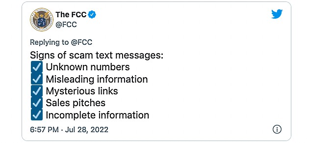 FCC smishing signs