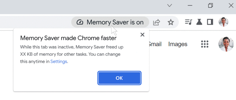 Google Chrome Memory Saver mode