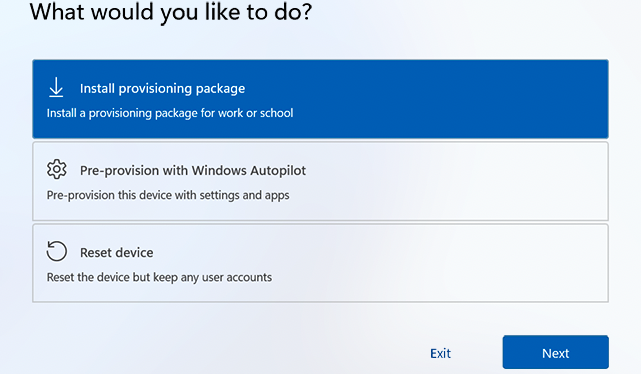 Windows 11 sağlama paketlerini yükleme