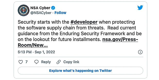 NSA Software Supply Chain Guidance Tweet