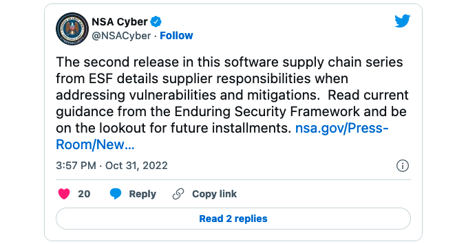 NSA software supply chain security guidance