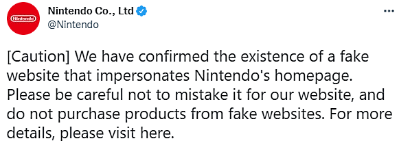 Nintendo Warning