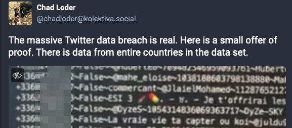 News about a bigger Twitter data leak